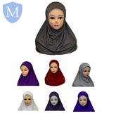 Plain Muslim Girls Instant Pullover Headscarf Hijab (POA) Not specified